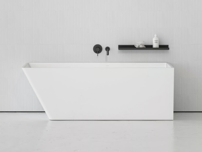 VADO - Asymmetric rectangular Resin Stone bathtub _ LUSSO