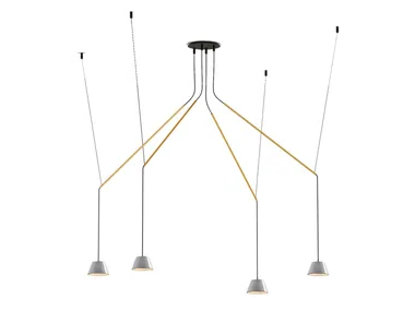 ABSIDIOLA C MOVIL 4 CONICA - Adjustable terracotta pendant lamp _ luxcambra