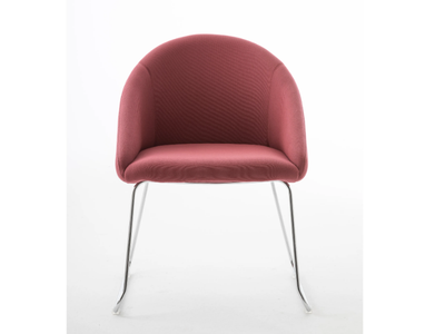 BLOOM M - Sled base fabric chair with armrests _ Luxy