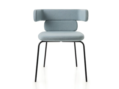 CLUSTER - Fabric chair with armrests _ Luxy