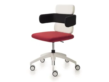 CLUSTER - Height-adjustable fabric office chair with armrests with 5-Spoke base _ Luxy