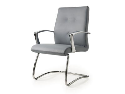 ONE - Cantilever upholstered leather chair with armrests _ Luxy
