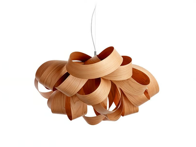AGATHA SMALL - Handmade wood veneer pendant lamp _ LZF