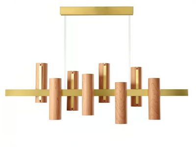 BLACK NOTE KEYS - Wood veneer and metal pendant lamp _ LZF