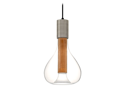 ERIS - Wood veneer and glass pendant lamp _ LZF
