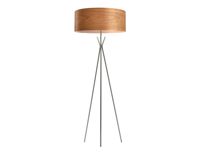 GEA - Handmade wood veneer and metal floor lamp _ LZF
