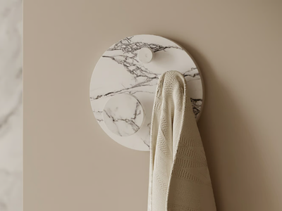 ARO LARGE ARABESCATO - Wall-mounted marble coat rack _ Maami Home