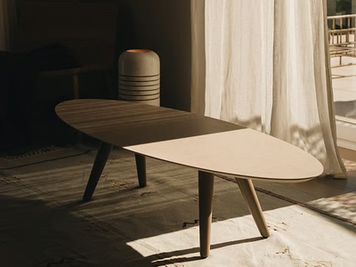 ELLIPSE MOLEANOS - Oval stone coffee table _ Maami Home
