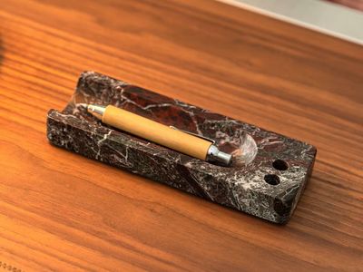 HALF PIPE ROSSO LEVANTO - Rojo Levanto marble pen holder _ Maami Home