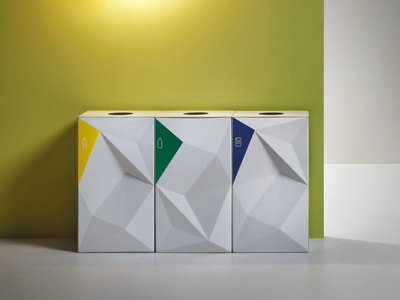 VEVEY - Metal waste paper bin for waste sorting _ Made Design