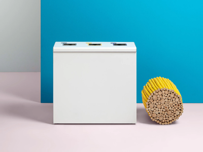 Waste paper bin for waste sorting - Metal waste paper bin for waste sorting _ Made Design