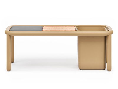 ZAO - Steel garden bench with integrated planter _ Made Design