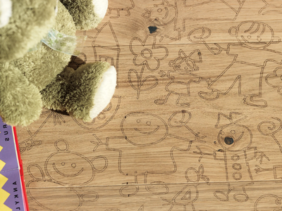 CARVING KIDS I - BRUSHED/WHITE - Oak flooring _ Mafi