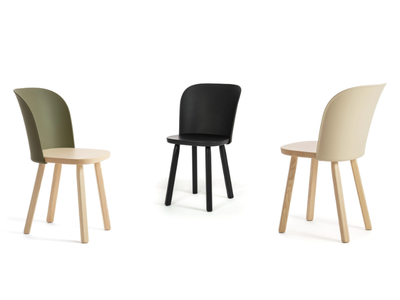 ALPINA - Beech chair with backrest in bio-based plastic _ Magis