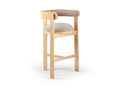 MOULIN - High stool with oak structure and fabric padding _ Mambo Unlimited Ideas