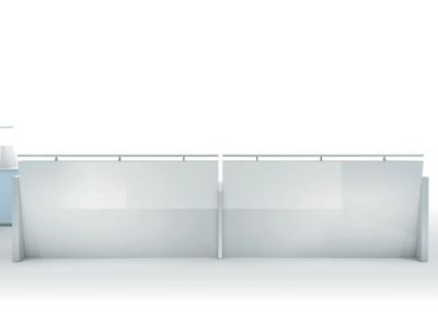 BEAUTY TOUCH - Reception desk in glossy white lacquered wood and glass _ Manerba