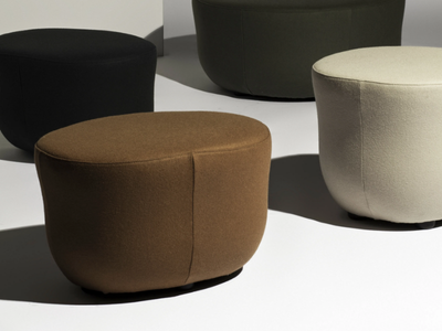 CUP - Upholstered oval fabric pouf _ Manerba