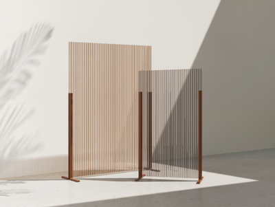 HINOKI - Free standing polycarbonate office screen _ Manerba