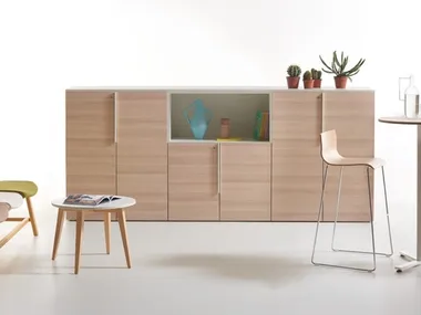 K-BOX - Office furniture in sweden oak and metal handles _ Manerba