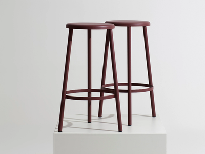 LOOP - Metal office stool with footrest _ Manerba