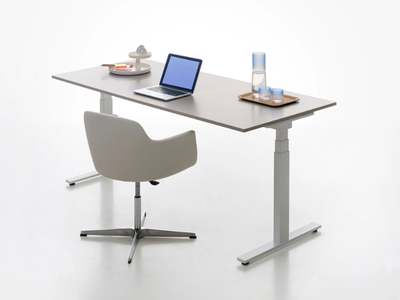 T-LEG - Height-adjustable rectangular office desk _ Manerba