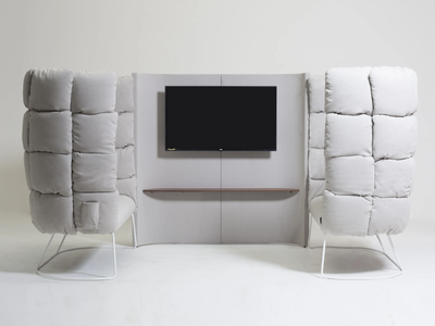 UNDECIDED - Acoustic sofa with high back _ Manerba