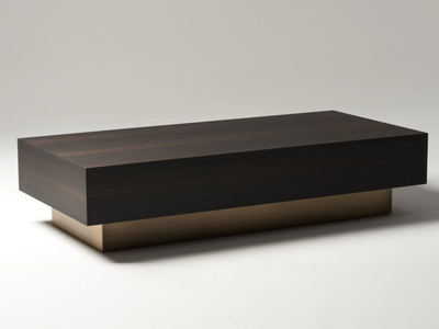 CUBO - Low rectangular eucalyptus coffee table _ Mantellassi 1926