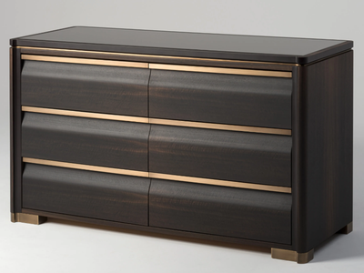 ERCOLE - Eucalyptus chest of drawers with integrated handles _ Mantellassi 1926