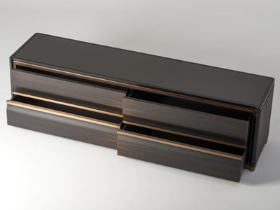 ERCOLE - Eucalyptus TV cabinet with drawers _ Mantellassi 1926