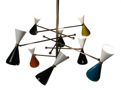 FLIPPER - Swivel brass and aluminium pendant lamp _ Mantellassi 1926