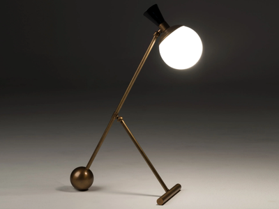 IGLOO - Brass and glass table lamp _ Mantellassi 1926