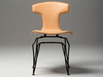 JOLE - Upholstered tanned leather chair _ Mantellassi 1926
