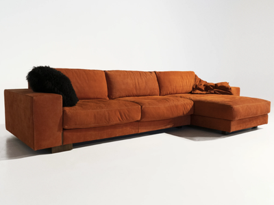 YOU GLAM - Sectional nabuk sofa with chaise longue _ Mantellassi 1926