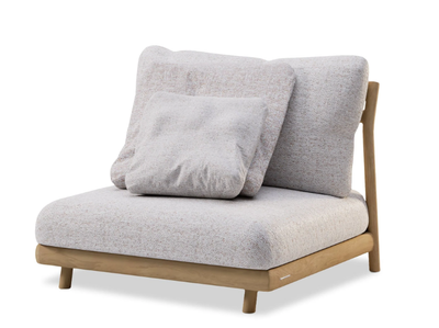 MUYU - Upholstered teak armchair _ MANUTTI