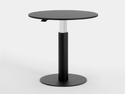 FOLLOW BREAK - Height-adjustable round painted metal table _ Mara