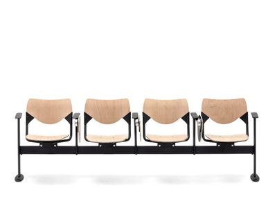GATE BENCH - Beam seating with tip-up seats _ Mara