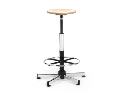 WORK - Height-adjustable beech office stool _ Mara