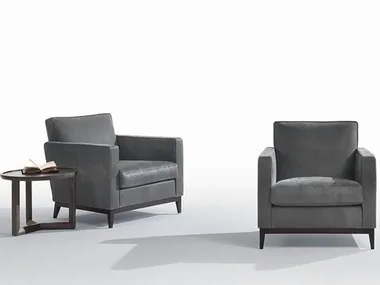GINGER - Leather armchair with armrests _ Marac