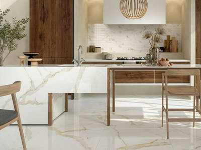 SCULTOREA CALACATTA ORO FINO - Porcelain stoneware wall/floor tiles with marble effect _ Marca Corona