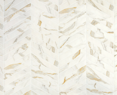 SCULTOREA CHEVRON CALACATTA ORO FINO - Porcelain stoneware wall/floor tiles with marble effect _ Marca Corona
