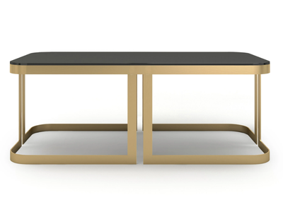 CLARK - Low rectangular brass coffee table _ marioni