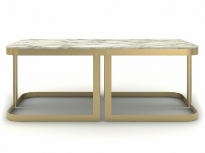 CLARK - Low rectangular marble coffee table _ marioni