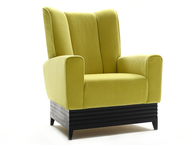 LAURENCE - Upholstered fabric armchair with armrests _ marioni