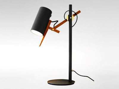 SCANTLING - Metal and wood table lamp _ Marset