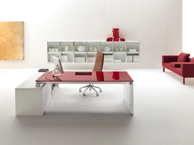 HAN - Rectangular glass office desk _ Martex