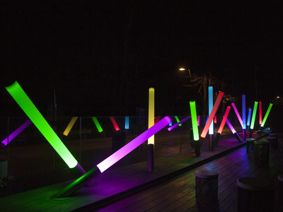 PISTILLO - LED RGB methacrylate floor lamp _ Martinelli Luce