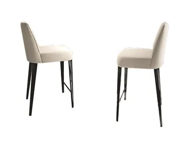 Kelly - High leather stool with back _ Martini Interiors