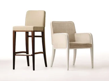 Natalie - High leather stool with back _ Martini Interiors