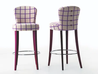 Olivia - High fabric stool with footrest _ Martini Interiors