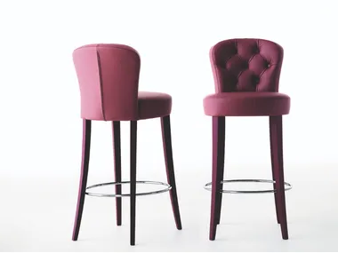 Olivia - High tufted fabric stool with footrest _ Martini Interiors